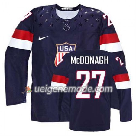 Reebok Herren Eishockey Premier Olympic-USA Team Trikot Ryan McDonagh #27 Auswärts Blau