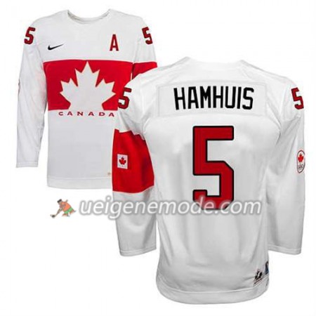 Kinder Eishockey Olympic-Canada Team Trikot Dan Hamhuis #5 Heim Weiß