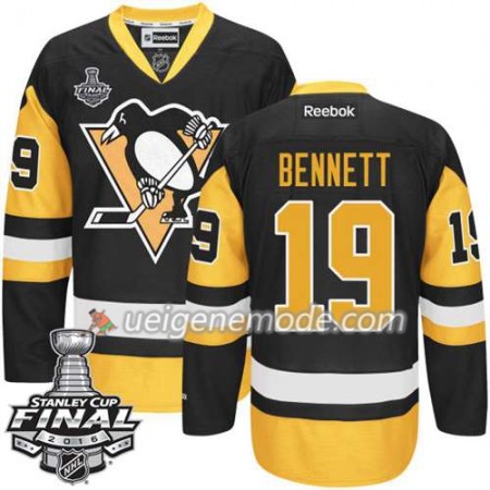 Reebok Eishockey Pittsburgh Penguins Trikot Beau Bennett #19 Schwarz Ausweich 2016 Stanley Cup