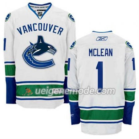 Reebok Herren Eishockey Vancouver Canucks Trikot Kirk Mclean #1 Auswärts Weiß