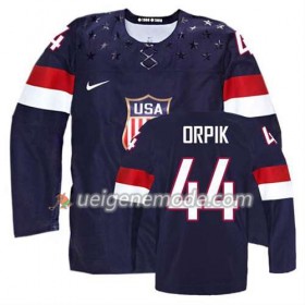 Reebok Herren Eishockey Premier Olympic-USA Team Trikot Brooks Orpik #44 Auswärts Blau