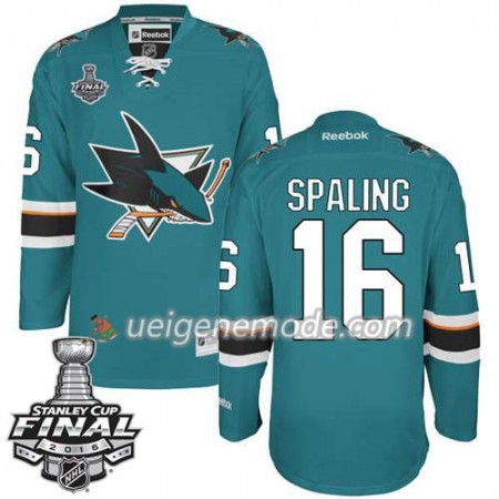 Reebok Eishockey San Jose Sharks Trikot Nick Spaling #16 Teal Heim 2016 Stanley Cup