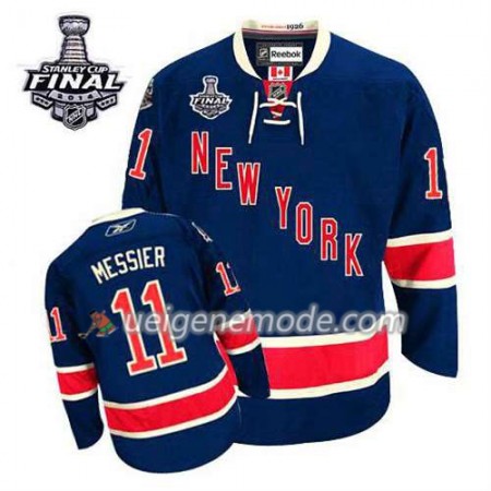 Reebok Herren Eishockey New York Rangers Trikot Mark Messier #11 Ausweich Blau 2014 Stanley Cup