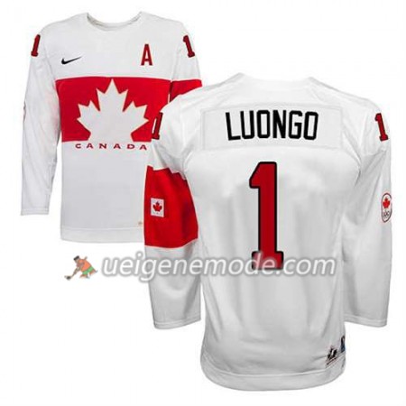 Kinder Eishockey Olympic-Canada Team Trikot Roberto Luongo #1 Heim Weiß