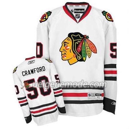 Reebok Herren Eishockey Chicago Blackhawks Trikot Corey Crawford #50 Auswärts Weiß