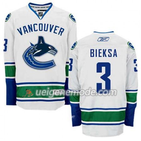 Reebok Herren Eishockey Vancouver Canucks Trikot Kevin Bieksa #3 Auswärts Weiß