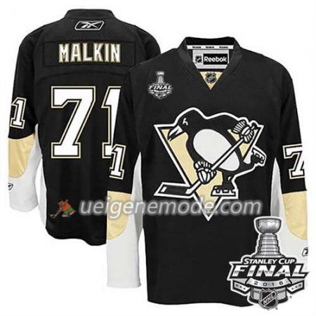 Reebok Eishockey Pittsburgh Penguins Trikot Evgeni Malkin #71 Schwarz Heim 2016 Stanley Cup