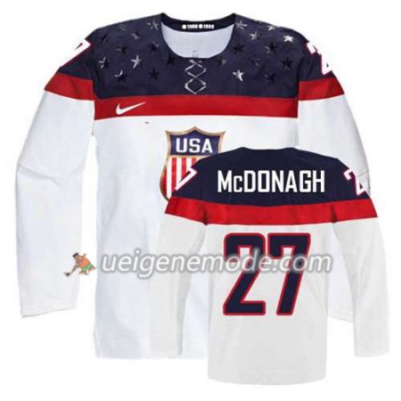 Reebok Herren Eishockey Premier Olympic-USA Team Trikot Ryan McDonagh #27 Heim Weiß