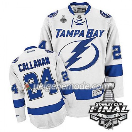 Reebok Eishockey Tampa Bay Lightning Trikot Ryan Callahan #24 Weiß Auswärts 2016 Stanley Cup