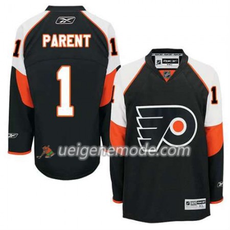 Reebok Herren Eishockey Philadelphia Flyers Trikot Bernie Parent #1 Ausweich Schwarz