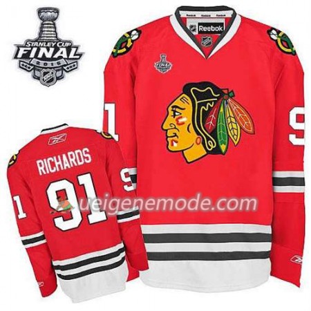 Reebok Herren Eishockey Chicago Blackhawks Trikot Brad Richards #91 Heim Rot 2015 Stanley Cup