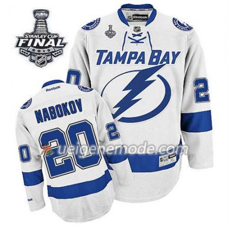 Reebok Herren Eishockey Tampa Bay Lightning Trikot Evgeni Nabokov #20 Auswärts Weiß 2015 Stanley Cup