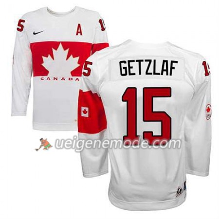 Reebok Herren Eishockey Olympic-Canada Team Trikot Ryan Getzlaf #15 Heim Weiß