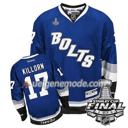 Reebok Eishockey Tampa Bay Lightning Trikot Alex Killorn #17 Bleu Ausweich 2016 Stanley Cup