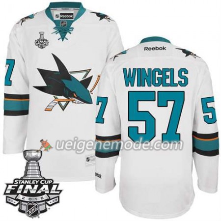 Reebok Eishockey San Jose Sharks Trikot Tommy Wingels #57 Weiß Auswärts 2016 Stanley Cup