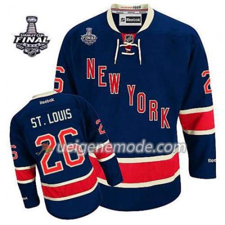 Reebok Herren Eishockey New York Rangers Trikot Martin St. Louis #26 Ausweich Blau 2014 Stanley Cup
