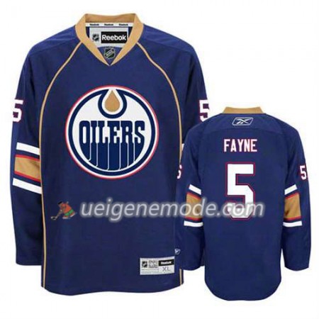 Reebok Herren Eishockey Edmonton Oilers Trikot Mark Fayne #5 Ausweich Blau