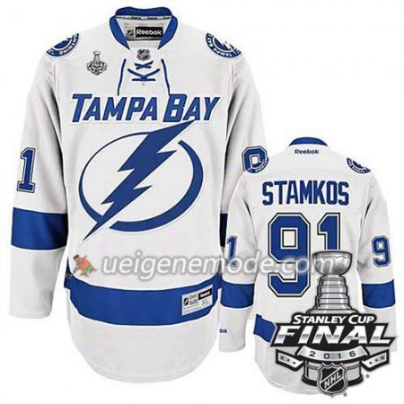 Reebok Eishockey Tampa Bay Lightning Trikot Steven Stamkos #91 Weiß Auswärts 2016 Stanley Cup