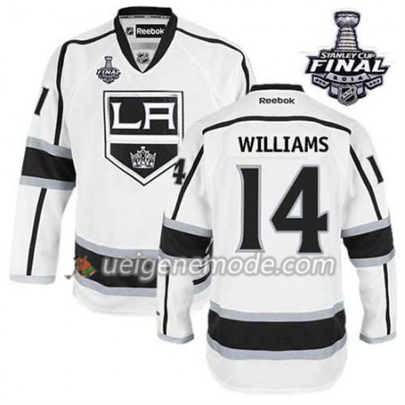 Kinder Eishockey Los Angeles Kings Trikot Justin Williams #14 Auswärts Weiß 2014 Stanley Cup