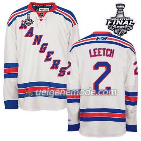 Reebok Herren Eishockey New York Rangers Trikot Brian Leetch #2 Auswärts Weiß 2014 Stanley Cup