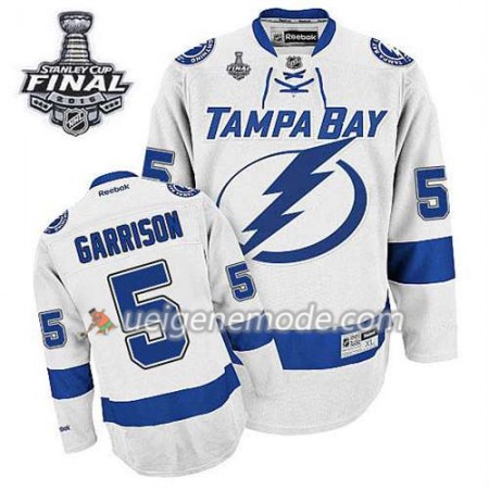 Reebok Herren Eishockey Tampa Bay Lightning Trikot Jason Garrison #5 Auswärts Weiß 2015 Stanley Cup