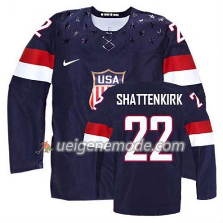 Kinder Eishockey Premier Olympic-USA Team Trikot Kevin Shattenkirk #22 Auswärts Blau