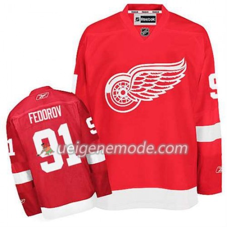 Reebok Herren Eishockey Detroit Red Wings Trikot Sergei Fedorov #91 Heim Rot