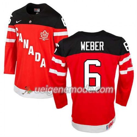 Kinder Eishockey Olympic-Canada Team Trikot Shea Weber #6 100th Anniversary Rot