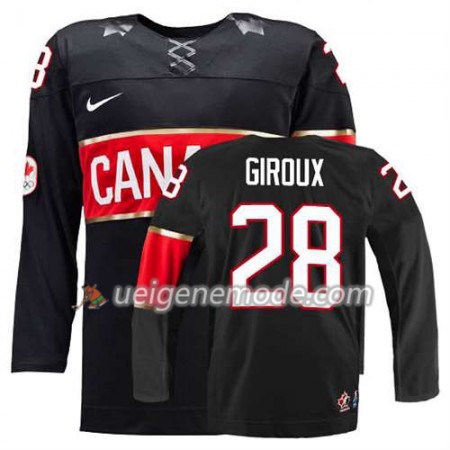 Reebok Dame Eishockey Olympic-Canada Team Trikot Claude Giroux #28 Ausweich Schwarz