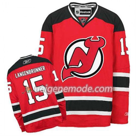 Reebok Herren Eishockey New Jersey Devils Trikot Jamie Langenbrunner #15 Heim Rot