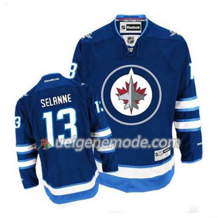 Reebok Herren Eishockey Winnipeg Jets Trikot Teemu Selanne #13 Heim Blau