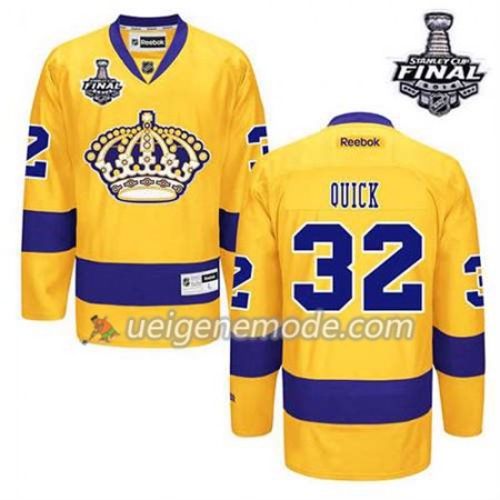 Reebok Herren Eishockey Los Angeles Kings Trikot Jonathan Quick #32 Ausweich Gold 2014 Stanley Cup