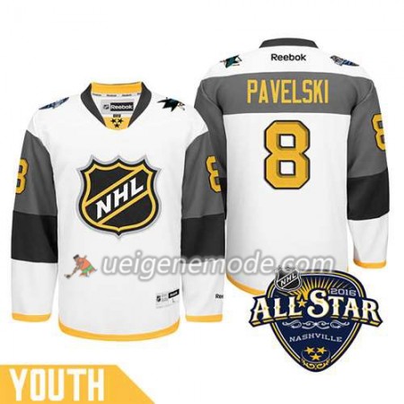 Kinder 2016 All Star Eishockey Premier-San Jose Sharks Trikot Joe Pavelski #8 Weiß