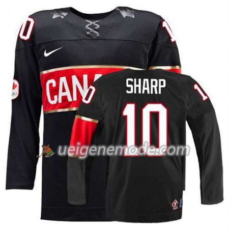 Reebok Herren Eishockey Olympic-Canada Team Trikot Patrick Sharp #10 Ausweich Schwarz