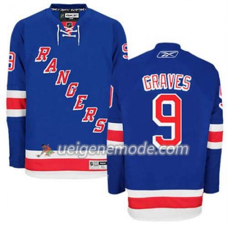 Reebok Herren Eishockey New York Rangers Trikot Adam Graves #9 Heim Blau