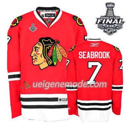 Reebok Dame Eishockey Chicago Blackhawks Trikot Brent Seabrook #7 Heim Rot 2015 Stanley Cup