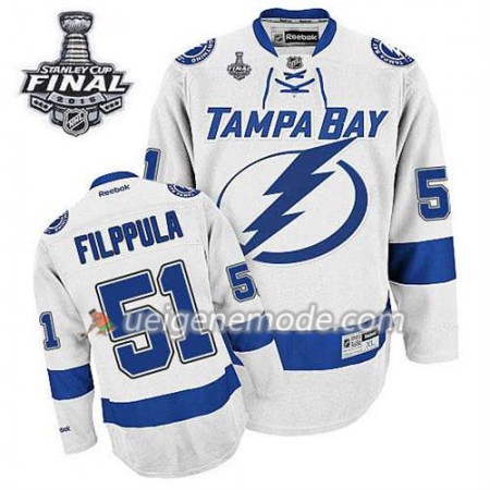 Reebok Herren Eishockey Tampa Bay Lightning Trikot Valtteri Filppula #51 Auswärts Weiß 2015 Stanley Cup