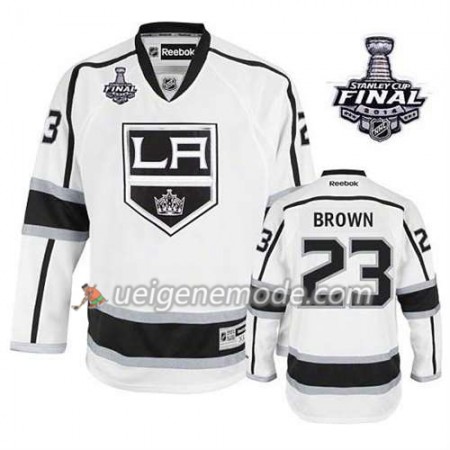 Kinder Eishockey Los Angeles Kings Trikot Dustin Brown #23 Auswärts Weiß 2014 Stanley Cup