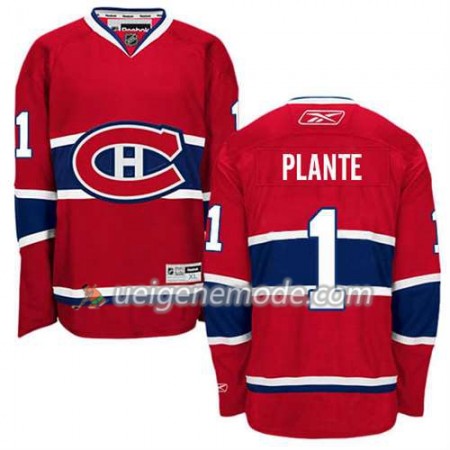 Reebok Herren Eishockey Montreal Canadiens Trikot Jacques Plante #1 Heim Rot