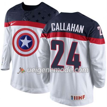 Reebok Herren Eishockey Premier Olympic-USA Team Trikot Ryan Callahan #24 Weiß