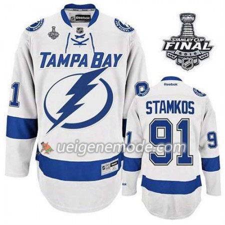Kinder Eishockey Tampa Bay Lightning Trikot Steven Stamkos #91 Auswärts Weiß 2015 Stanley Cup
