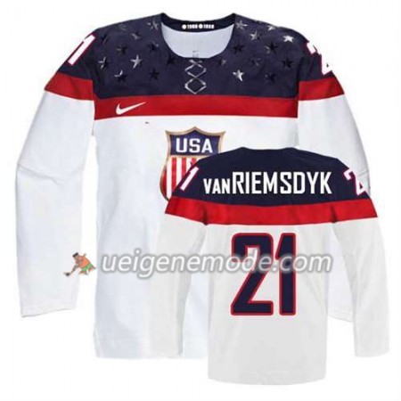 Reebok Dame Eishockey Premier Olympic-USA Team Trikot James van Riemsdyk #21 Heim Weiß