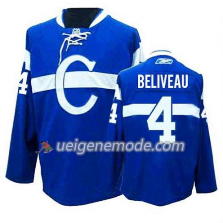 Reebok Herren Eishockey Montreal Canadiens Trikot Jean Beliveau #4 Ausweich Bleu