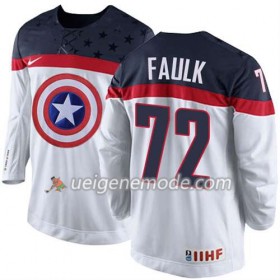 Reebok Herren Eishockey Premier Olympic-USA Team Trikot Justin Faulk #72 Weiß
