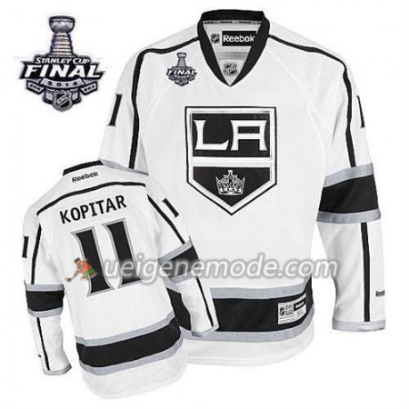 Reebok Herren Eishockey Los Angeles Kings Trikot Anze Kopitar #11 Auswärts Weiß 2014 Stanley Cup