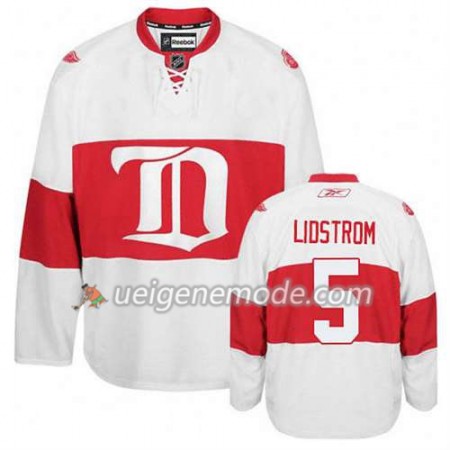 Reebok Herren Eishockey Detroit Red Wings Trikot Nicklas Lidstrom #5 Ausweich Weiß