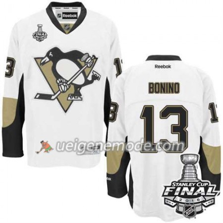 Reebok Eishockey Pittsburgh Penguins Trikot Nick Bonino #13 Weiß Auswärts 2016 Stanley Cup