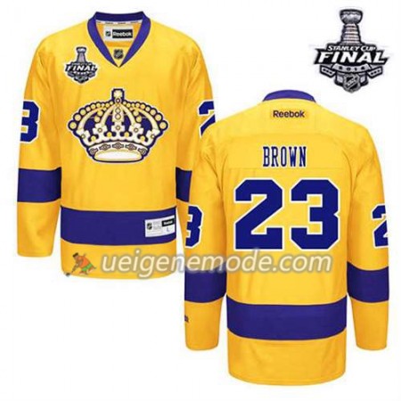 Reebok Herren Eishockey Los Angeles Kings Trikot Drew Doughty #23 Ausweich Gold 2014 Stanley Cup