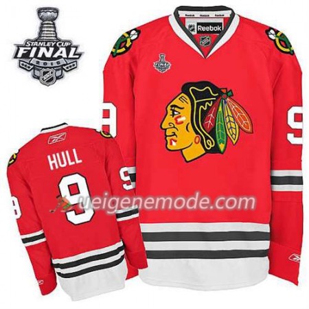 Reebok Herren Eishockey Chicago Blackhawks Trikot Bobby Hull #9 Heim Rot 2015 Stanley Cup