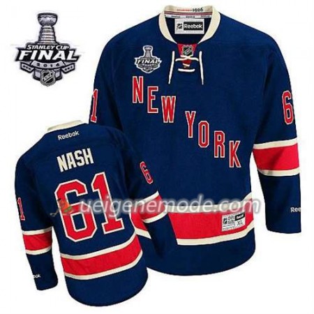 Reebok Herren Eishockey New York Rangers Trikot Rick Nash #61 Ausweich Blau 2014 Stanley Cup